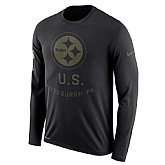 Men's Pittsburgh Steelers Nike Salute to Service Sideline Legend Performance Long Sleeve T-Shirt Black,baseball caps,new era cap wholesale,wholesale hats